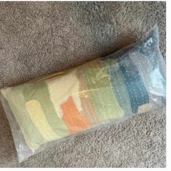 Vivie Patchwork Landscape Boho Hipster Hippie Art Deco Hip Farm Chic Geo Pillow - Picture 3 of 4